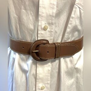 Vintage April Cornell Brown Boho Leather Belt - Size M